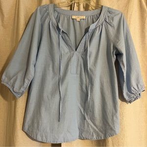 2 for 20 | Loft | Chambray Tie Neck Top